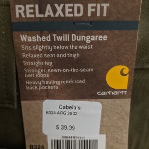 Carhartt Men's "Dungaree" canvas work pants.